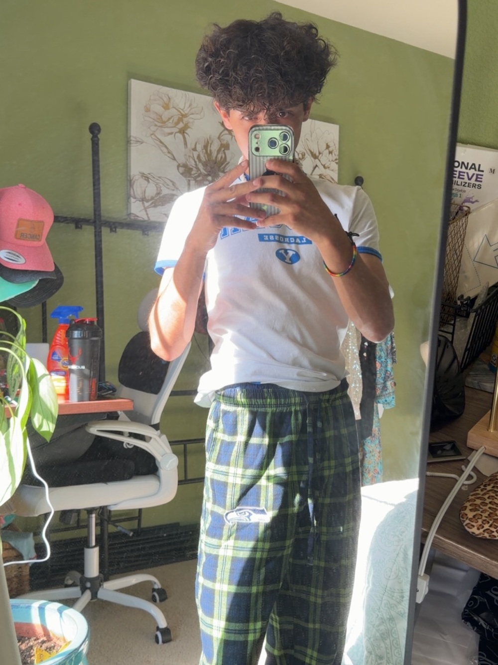 Green Plaid Seahawks NFL Pajama Pants